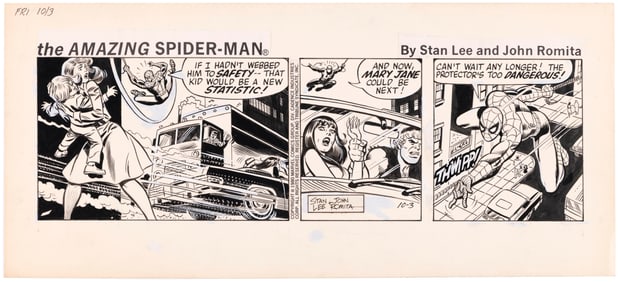 THE AMAZING SPIDER-MAN 1980 DAILY STRIP ORIGINAL ART BY JOHN ROMITA SR.