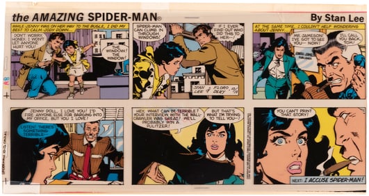THE AMAZING SPIDER-MAN 1985 SUNDAY STRIP PROGRESSIVE PRINTER'S PROOF.