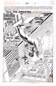 AMAZING SPIDER-MAN ANNUAL #27 COMIC BOOK SPLASH PAGE ORIGINAL ART BY TOM LYLE.