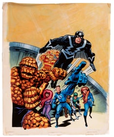 MARVEL CALENDAR & POSTER FANTASTIC FOUR #82 COVER ORIGINAL COLOR ART BY NOELLE GIDDINGS.