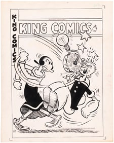 KING COMICS #140 DECEMBER 1947 COVER ORIGINAL ART (POPEYE).