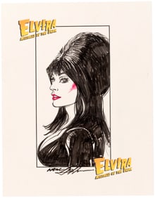 ELVIRA MISTRESS OF THE DARK SKETCH ORIGINAL ART BY NEAL ADAMS.