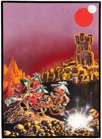 TALES OF THE ARMORKINS UNDERGROUND COMIC BOOK COVER PAINTING ORIGINAL ART BY LARRY TODD.