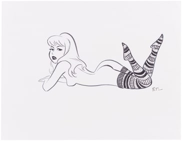 BRUCE TIMM NUDE PIN-UP SKETCH ORIGINAL ART.