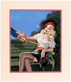 POLICE DETECTIVE STORIES 1950 PULP MAGAZINE COVER ORIGINAL ART BY PETER DRIBEN.