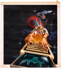 ELECTRONIC GAMES MAGAZINE (MAY 1984) STAR TREK COVER ORIGINAL ART BY DUNCAN EAGLESON.
