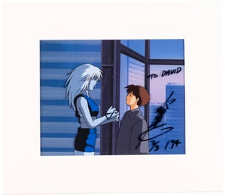 GENOCYBER: THE DEVIL BEAUTY FROM PSYCHIC WORLD OVA ANIMATION CEL & BACKGROUND SIGNED BY KOICHI