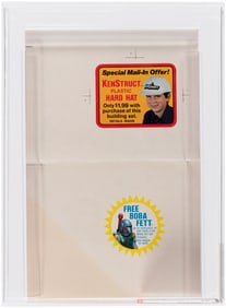 STAR WARS/KENSTRUCT (1978) - STICKER PROOF CARD (BOBA FETT/HARD HAT OFFER) AFA 70 EX+.