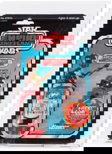 STAR WARS: THE EMPIRE STRIKES BACK (1982) - ARTOO DETOO (R2-D2 W/SENSORSCOPE) 47 BACK AFA 75 EX+/NM.: Blister card contains 2.25" tall Kenner action figure. "Free! 4-Lom Action Figure" offer. Card has been punched. AFA subgrades are as follows &#8211; C75 B80 F85.