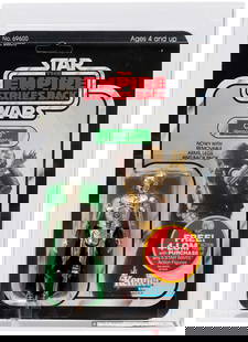STAR WARS: THE EMPIRE STRIKES BACK (1982) - C-3PO (REMOVABLE LIMBS) 47 BACK AFA 75 EX+/NM.: Blister card contains 3.75" tall Kenner action figure. "Free 4-LOM Action Figure" offer. Card has been partially punched, but hang tab remains in place. AFA subgrades are as follows &#8211; C70 B85 F8