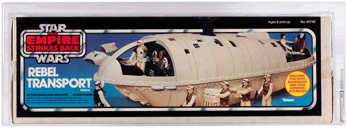 STAR WARS: THE EMPIRE STRIKES BACK (1982) - REBEL TRANSPORT VEHICLE AFA 85 NM+ (BLUE BOX, NONE