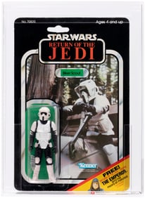 STAR WARS: RETURN OF THE JEDI (1983) - BIKER SCOUT 65 BACK-C AFA 80 NM (CLEAR BLISTER).