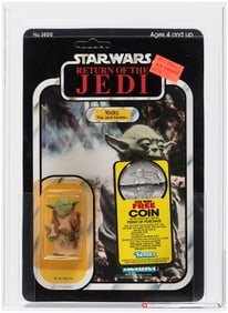 STAR WARS: RETURN OF THE JEDI (1984) - YODA 77 BACK-A AFA 75+ Y-EX+/NM (BROWN SNAKE, COIN OFFER).