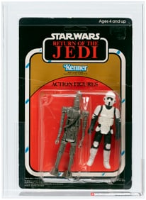 STAR WARS: RETURN OF THE JEDI (1983) - 2-PACK IG-88 & BIKER SCOUT AFA 50 VG.