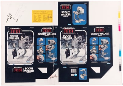 STAR WARS: REVENGE OF THE JEDI (1982) - SCOUT WALKER CROMALIN PROOF (MARKED CHANGES).