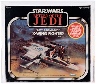 STAR WARS: RETURN OF THE JEDI (1983) - "BATTLE-DAMAGED" X-WING FIGHTER VEHICLE AFA 60 EX.