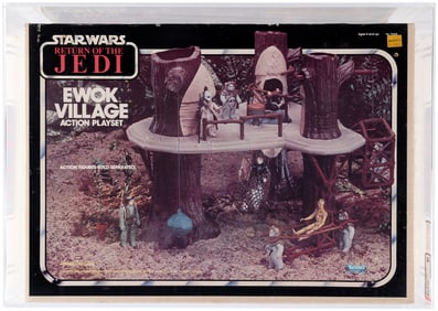 STAR WARS: RETURN OF THE JEDI (1983) - EWOK VILLAGE ACTION PLAYSET AFA 80 NM.