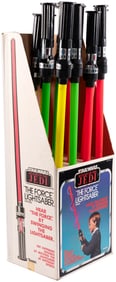 STAR WARS: RETURN OF THE JEDI (1983) - THE FORCE LIGHTSABER FULL TOY STORE DISPLAY.