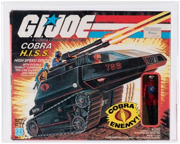 G.I. JOE (1983) - COBRA H.I.S.S. (HIGH SPEED SENTRY) SERIES 2 VEHICLE AFA 75 EX+/NM (W/BARCODE).
