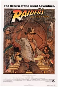 INDIANA JONES - RAIDERS OF THE LOST ARK (R-1982) RE-RELEASE ONE SHEET MOVIE POSTER.