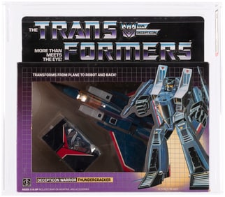 TRANSFORMERS (1984) SERIES 1 JET - THUNDERCRACKER AFA 80 NM (W/RUBSIGN).