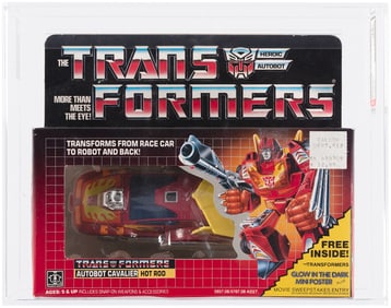 TRANSFORMERS (1986) SERIES 3 CAR - HOT ROD AFA AFA 75 EX+/NM (W/POSTER).