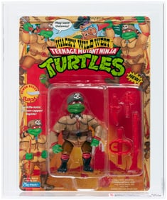 TEENAGE MUTANT NINJA TURTLES: WACKY WILD WEST (1992) - SEWER SCOUT RAPH SERIES 5/19 BACK CAS 85+.