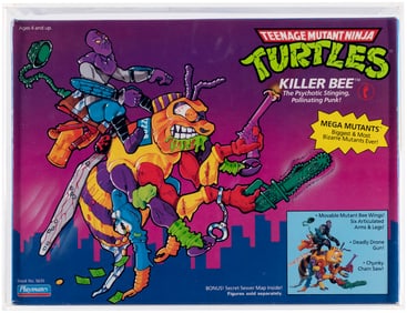 TEENAGE MUTANT NINJA TURTLES (1990) - KILLER BEE MEGA MUTANTS SERIES 3 CAS 80+.