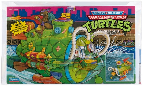 TEENAGE MUTANT NINJA TURTLES (1991) - SEWER SUB SERIES 4 VEHICLE AFA 80+ NM (NONE HIGHER IN POP).