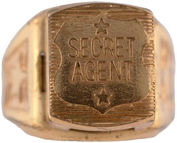 1930s SECRET AGENT LOOK-AROUND PROTOTYPE RING BY ROBBINS CO. 1 OF 2 KNOWN (OVERSTREET COLLECTION).