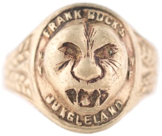 1939 FRANK BUCK "JUNGLELAND" RARE VARIETY NEW YORK WORLD'S FAIR RING- SILVER VERSION (OVERSTREET