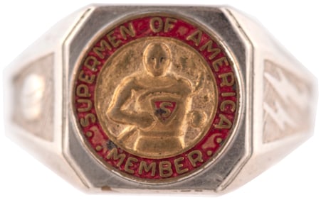 1940 "SUPERMEN OF AMERICA - MEMBER" THE FIRST SUPERMAN RING & CONTEST PRIZE- RARE HIGH GRADE