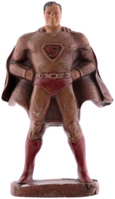 SUPERMAN SCARCE 1942 BROWN & RED DC COMICS PROMOTIONAL FIGURE.