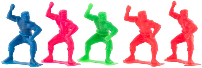 MARX MARVEL INCREDIBLE HULK LOT OF FIVE FIGURES.