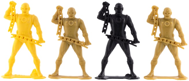 PLASTIMARX MARVEL IRON MAN & CAPTAIN AMERICA LOT OF EIGHT FIGURES.
