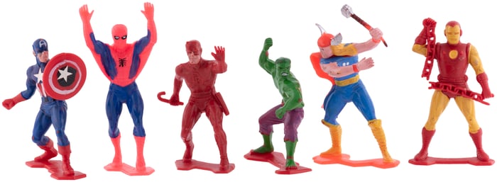 MIGHTY MARVEL SUPER-HEROES RARE FLEETWOOD FIGURE SET.