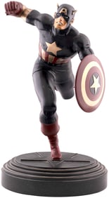 CAPTAIN AMERICA BRONZE STATUE (1998) & STEVE ROGERS MINI-BUST BY RANDY BOWEN.