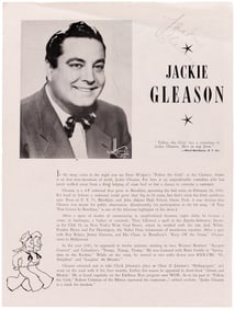 JACKIE GLEASON SIGNED 1944 FOLLOW THE GIRLS PROGRAM PAGE.