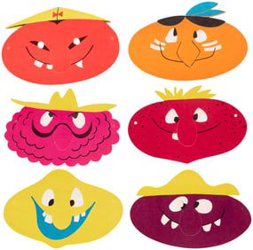 PILLSBURY "FUNNY FACE" 1964 PREMIUM MASK SET.