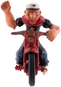 POPEYE PATROL 1930s HUBLEY CAST-IRON MOTORCYCLE.
