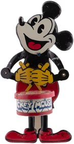 NIFTY MICKEY MOUSE DRUMMER 1931 TIN TOY (COLOR VARIETY).