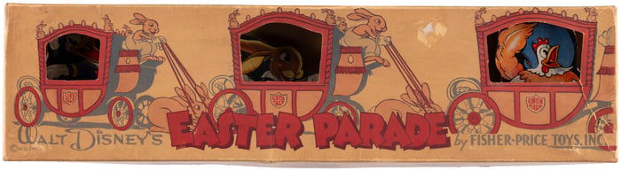 WALT DISNEY'S EASTER PARADE BOXED 1936 FISHER-PRICE PULL TOY SET INCLUDING DONALD DUCK.