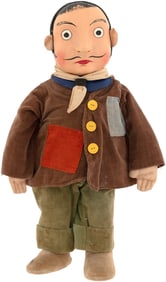 FERDINAND THE BULL - MAN IN FUNNY HAT RARE 1940s KNICKERBOCKER DOLL.
