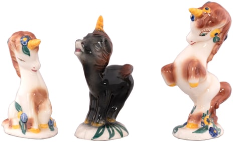 FANTASIA 1940 UNICORN VERNON KILNS FIGURINE TRIO.