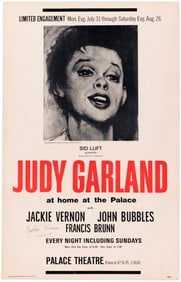 JUDY GARLAND 1967 NEW YORK, NY CONCERT POSTER.