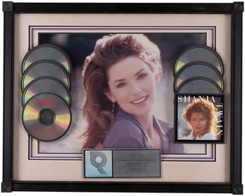SHANIA TWAIN "THE WOMAN IN ME" RIAA PLATINUM RECORD AWARD FRAMED DISPLAY.