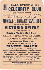 MAMIE SMITH "FIRST LADY OF THE BLUES" 1964 MEMORIAL CONCERT POSTER.