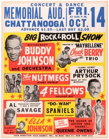 CHUCK BERRY TRIO "ROCK & ROLL" CHATTANOOGA, TN 1955 CONCERT POSTER.