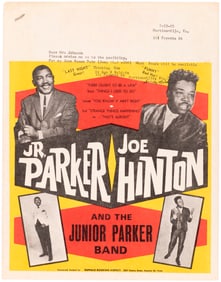 JR. PARKER & JOE HINTON 1965 BLUES HANDBILL.