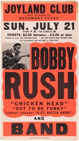 BOBBY RUSH 1974 BEAUMONT, TEXAS CONCERT POSTER.